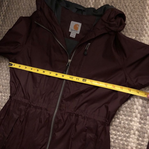 Carhartt maroon / burgundy rain jacket / wind breaker - size XS (0/2) - Picture 8 of 9